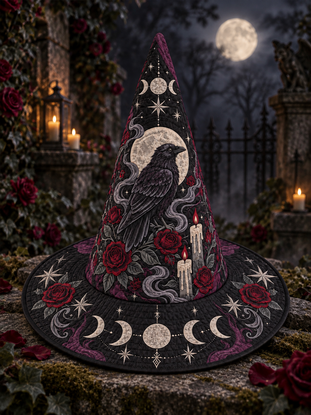 Quilted Witch Hat - Raven Rose Moons – view 2
