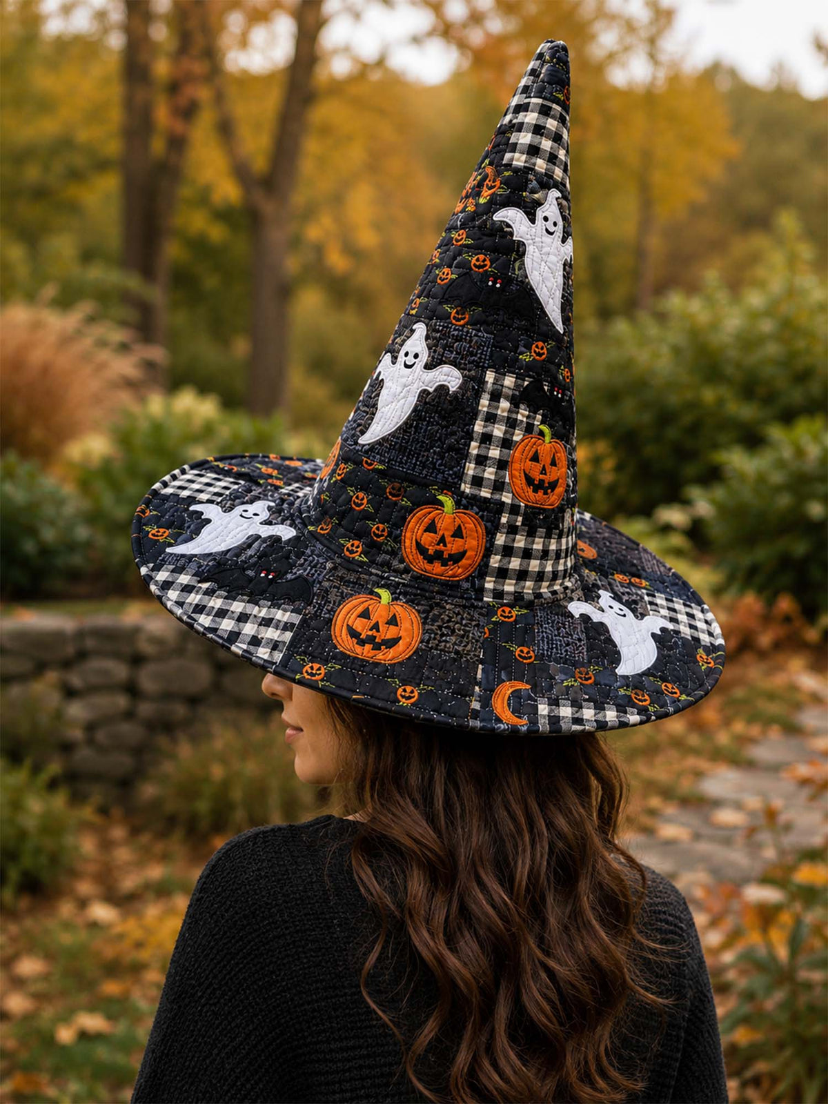 Quilted Witch Hat - Gingham Ghosts – view 2