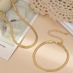 Necklace & Bracelet Set - Snake Chain