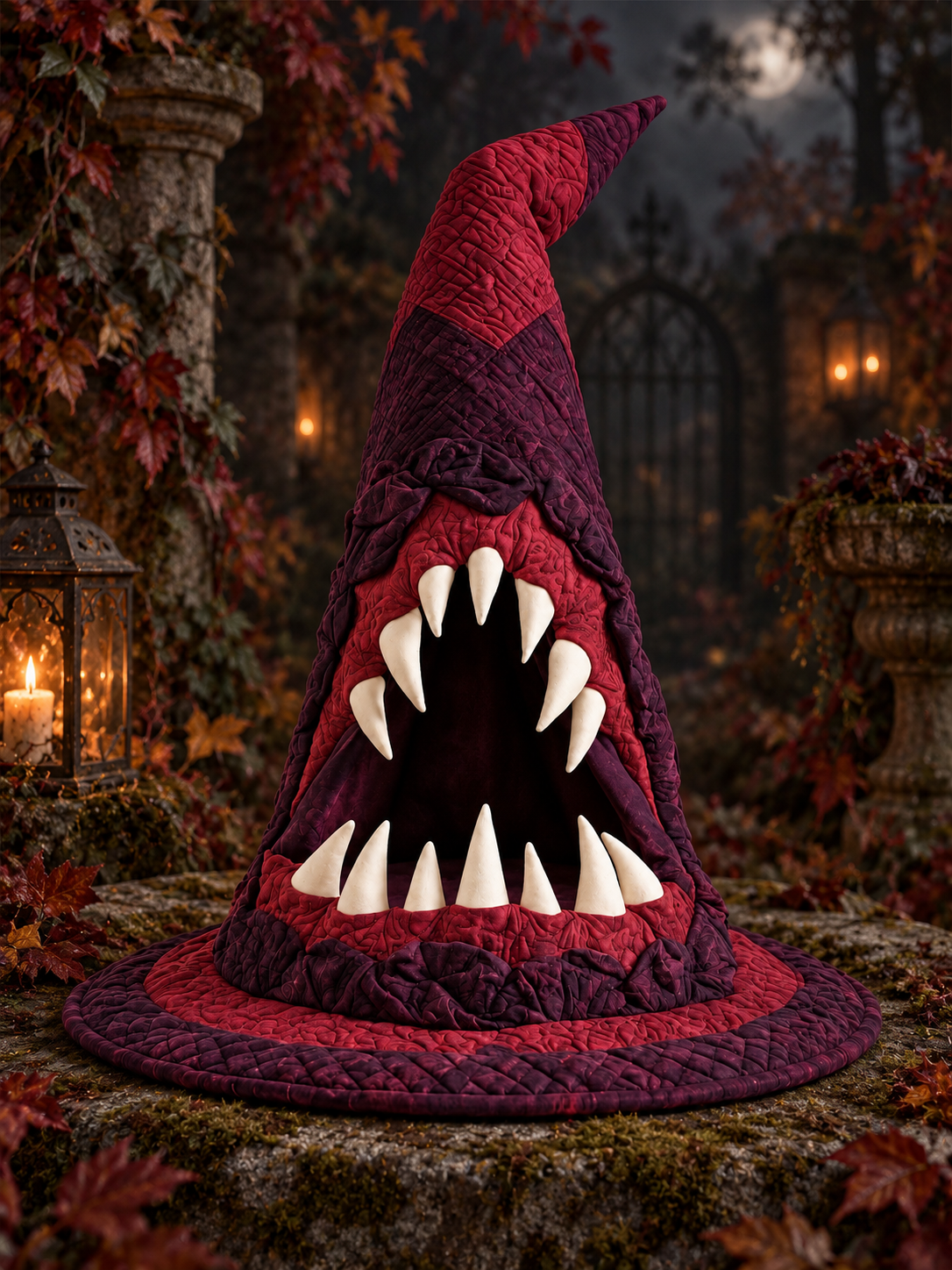 Quilted Witch Hat - Fanged Monster – view 2