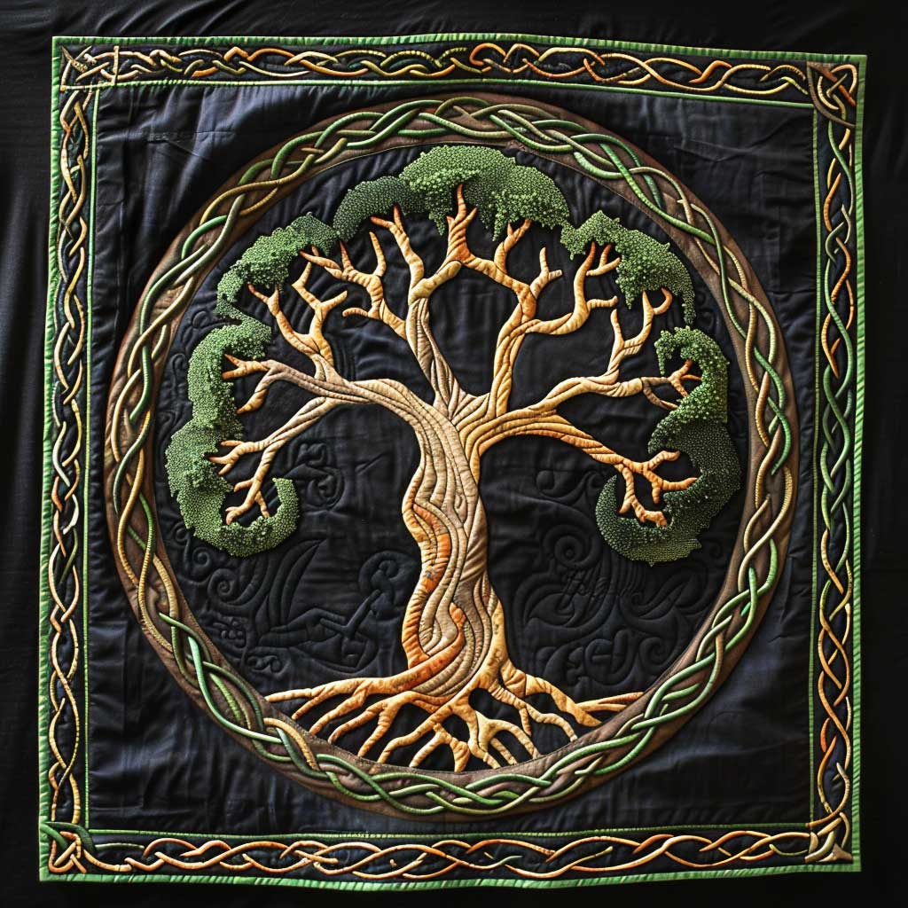 Quilted Throw - Celtic Spirit Tree – view 5