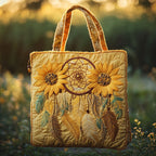 Sunflower Dreamcatcher quilted tote bag – dreamcatcher and sunflowers