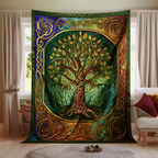 Celtic Heritage Tree quilted throw – tree of life in a Celtic knot arch