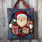 Heartfelt Santa quilted tote bag – santa with parcels