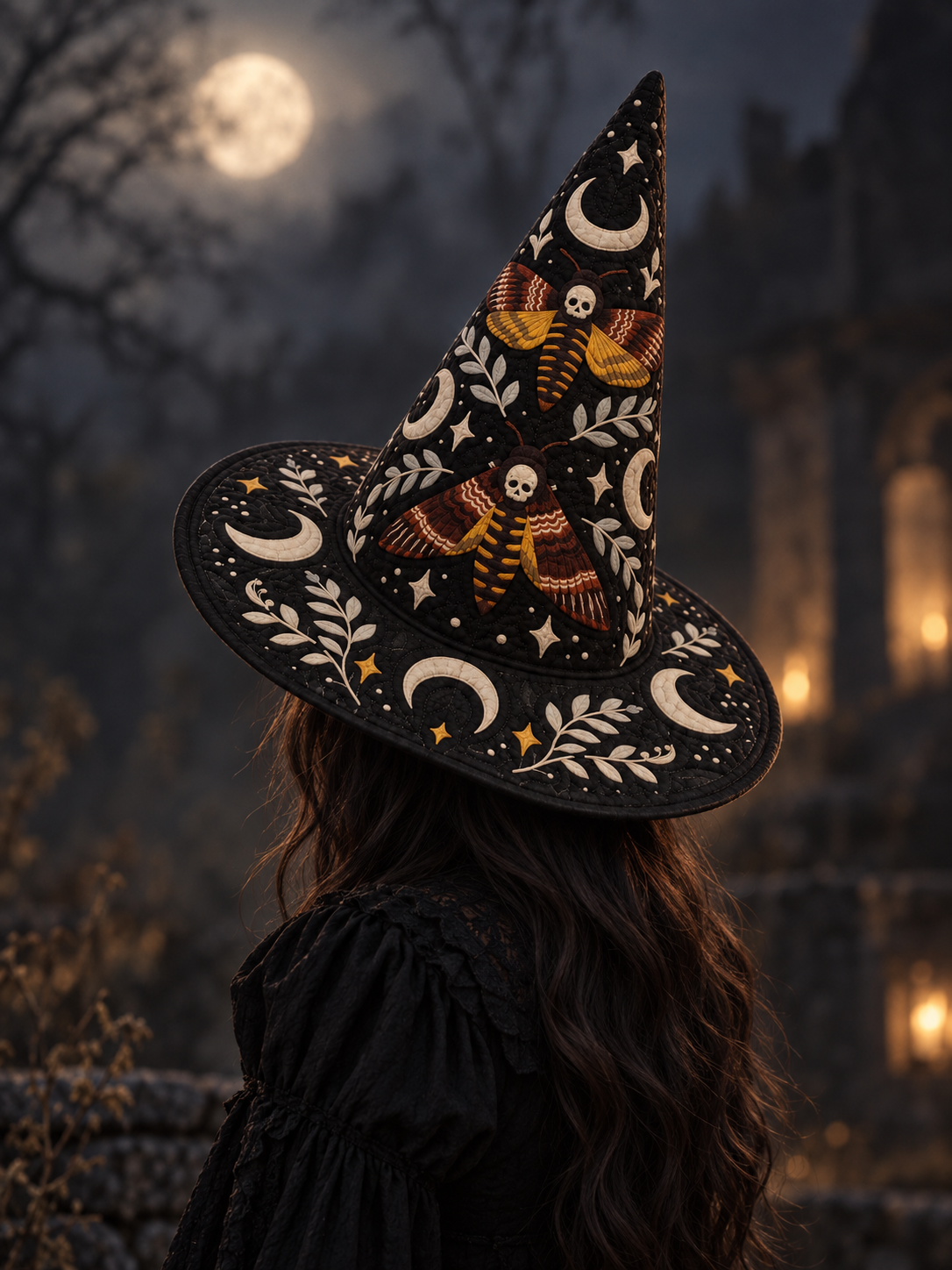Quilted Witch Hat - Death Moth Moons – view 3