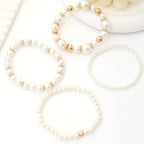 Pearl Bracelet Set - Heart Charm