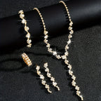4-Piece Jewellery Set - Crystal Flowers