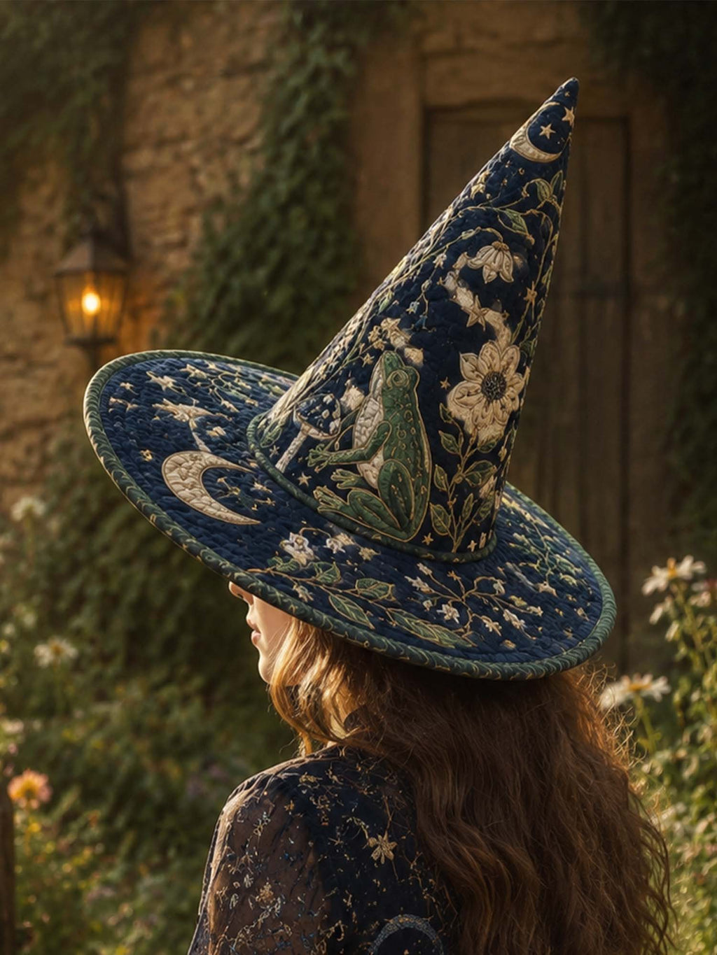 Quilted Witch Hat - Moonlit Frog Garden – view 2