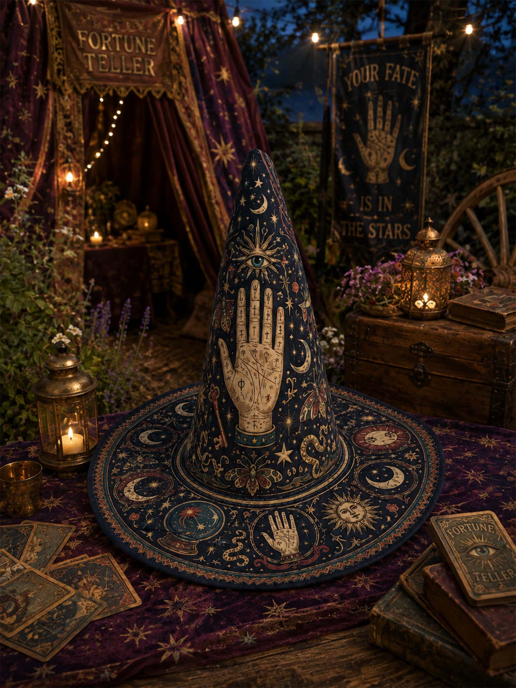 Quilted Witch Hat - Fortune Teller Hand – view 4