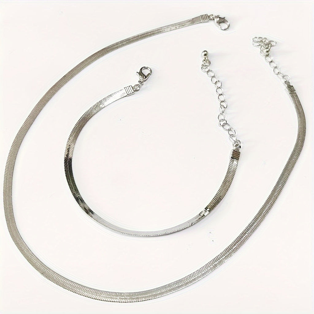 Necklace & Bracelet Set - Herringbone