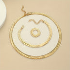 3-Piece Jewellery Set - Gold-Tone Chevron