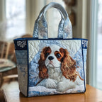 Winter Cavalier quilted tote bag – cavalier in snow