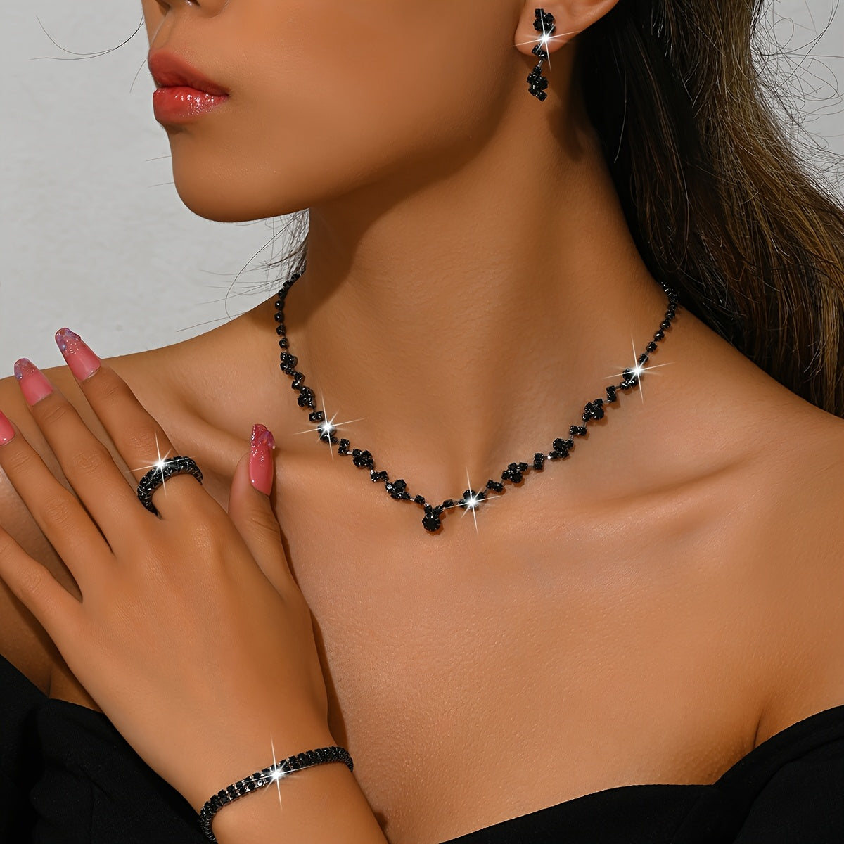 4-Piece Jewellery Set - Crystal Vine