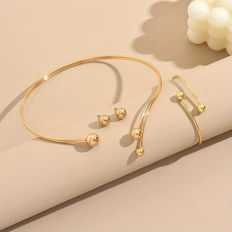 3-Piece Jewellery Set - Open Collar