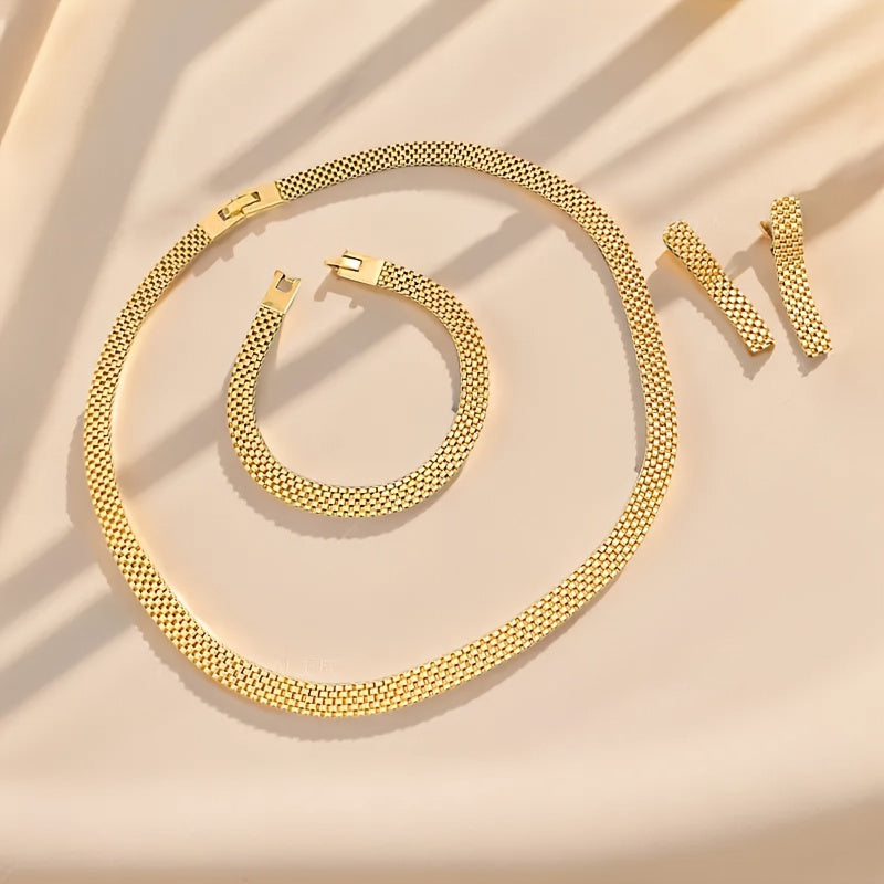 3-Piece Jewellery Set - Gold-Tone Mesh
