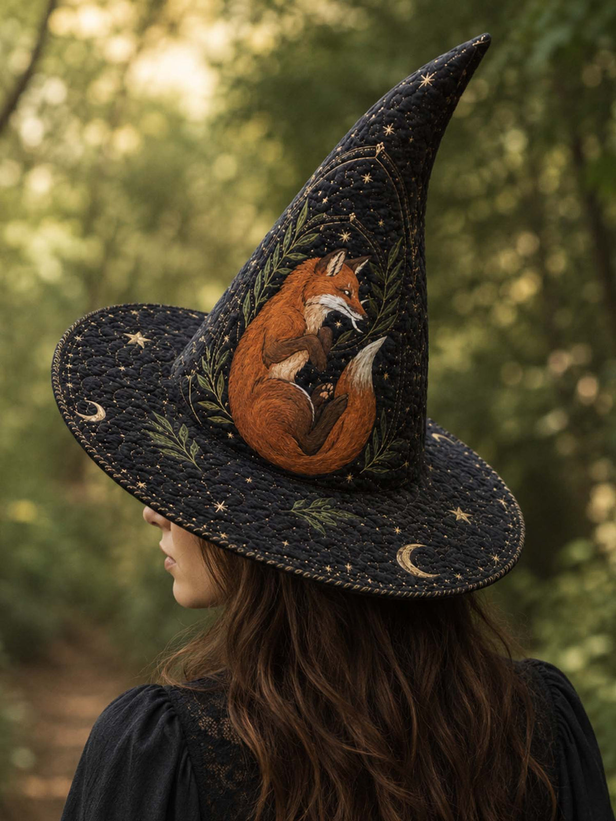 Quilted Witch Hat - Midnight Fox – view 2