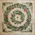 Quilted Throw - Evergreen Wreath – view 2
