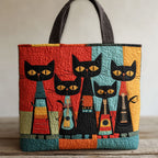 Harmony Cats quilted tote bag – cat band