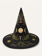 Mushroom Moon Forest quilted witch hat – mushrooms and moons
