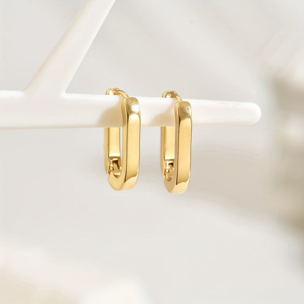 Hoop Earrings - Rounded Rectangle