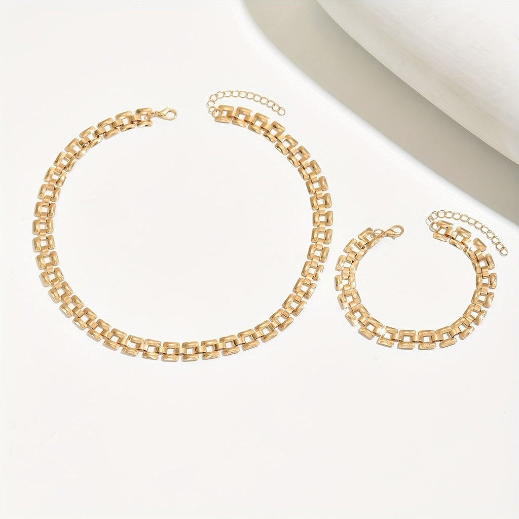 Necklace & Bracelet Set - Chunky Link