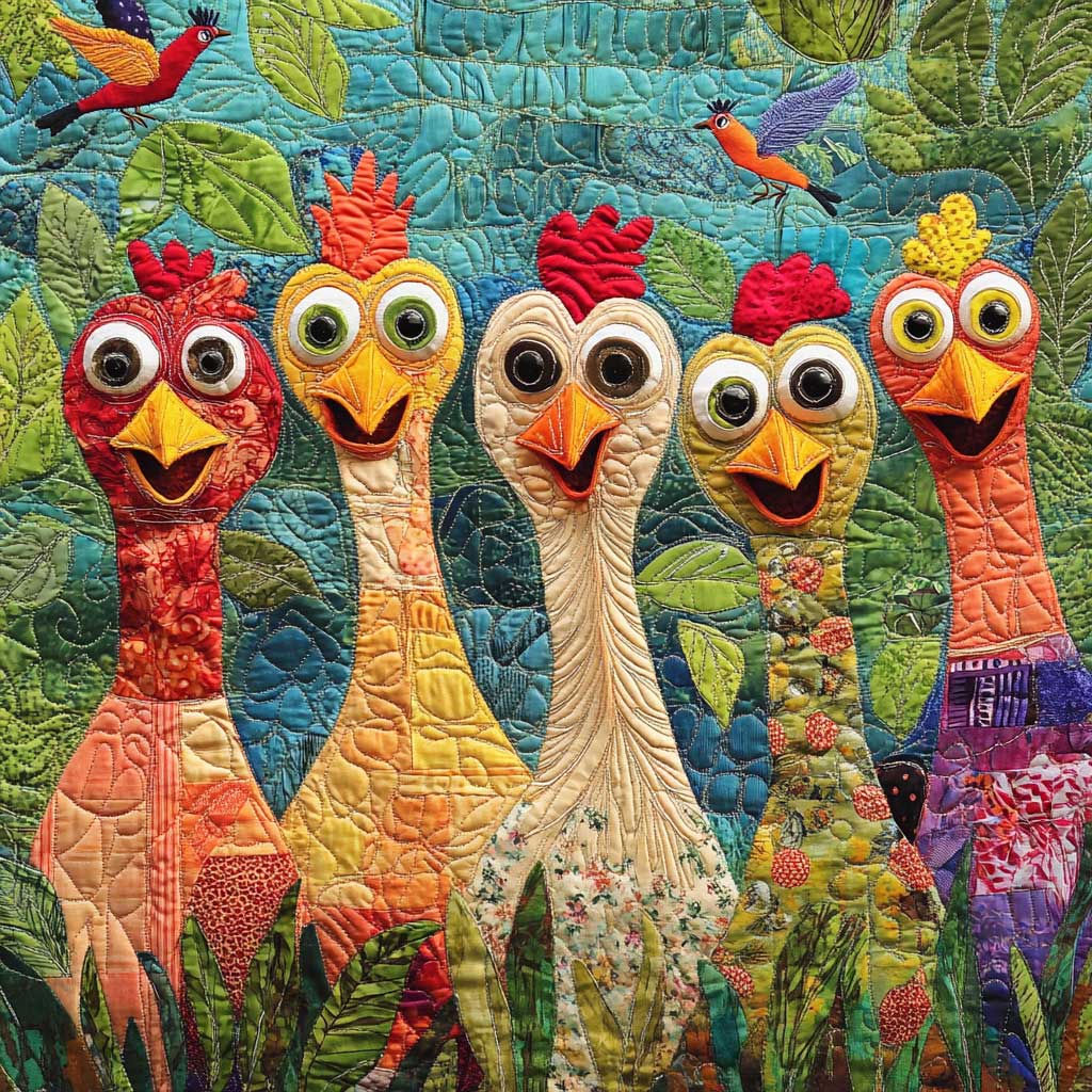 Quilted Throw - Silly Chickens – view 2