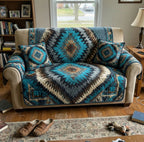 Quilted Sofa Cover - Turquoise Mesa
