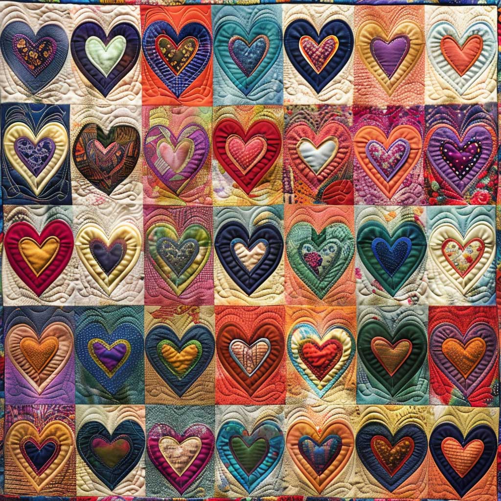 Quilted Throw - Patchwork Hearts – view 5
