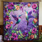 Quilted Throw - Purple Hummingbirds – view 2