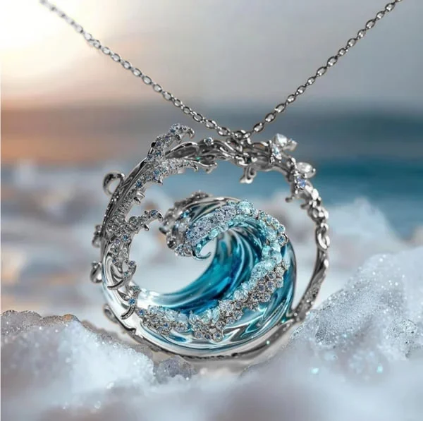 Pendant Necklace - Ocean Wave