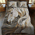 3-Piece Quilted Bedspread Set - White Horse Mane – view 2