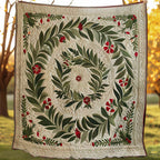 Quilted Throw - Evergreen Wreath – view 3
