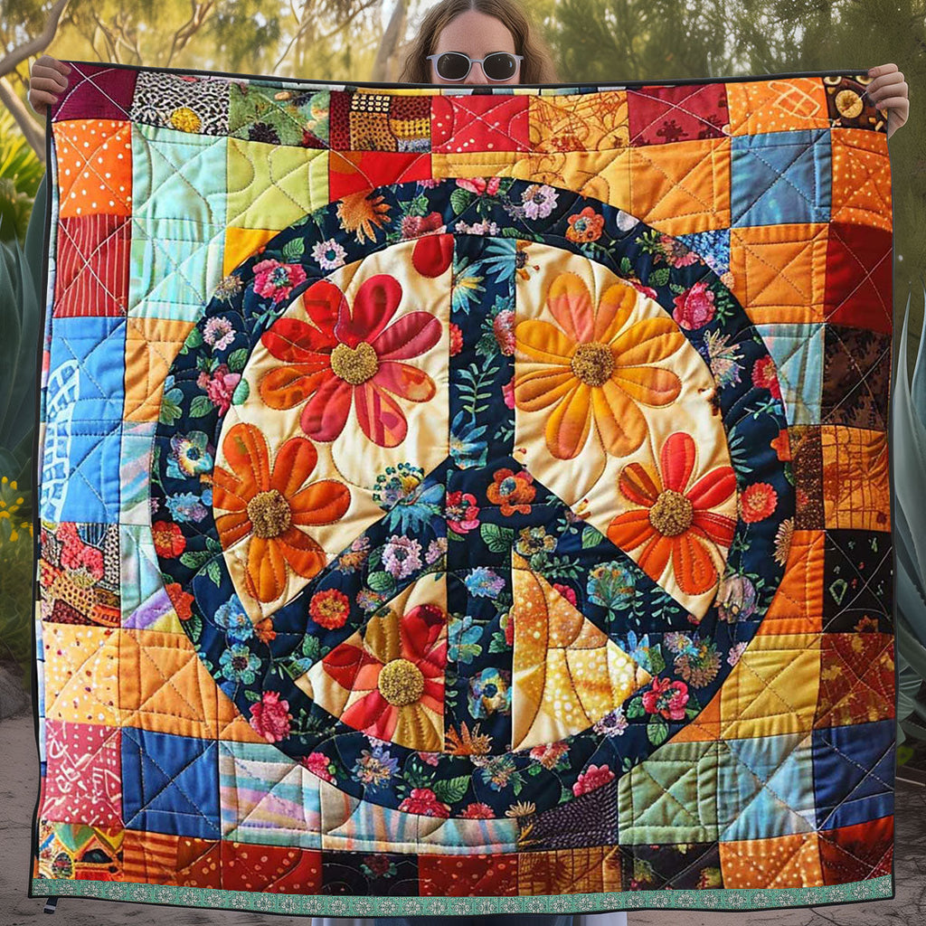 Quilted Throw - Flower Peace Patchwork – view 4