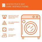 Care instructions – Quilted Placemats - Library Dragon