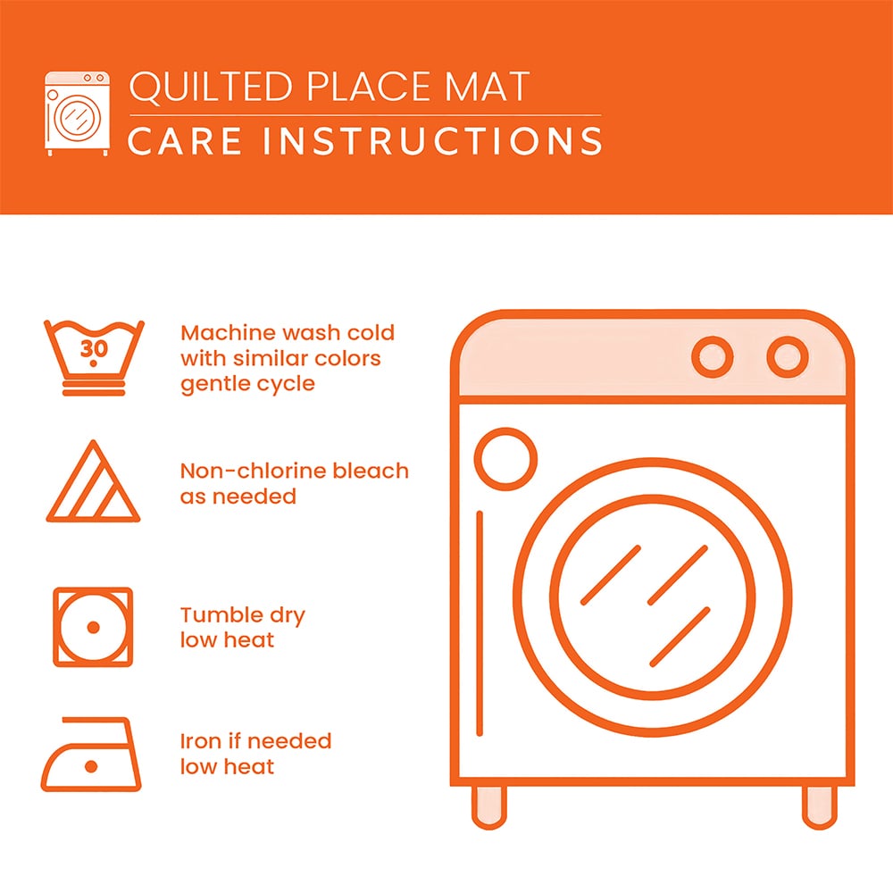 Care instructions – Quilted Placemats - Grand Piano