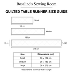 Size guide – Quilted Table Runner