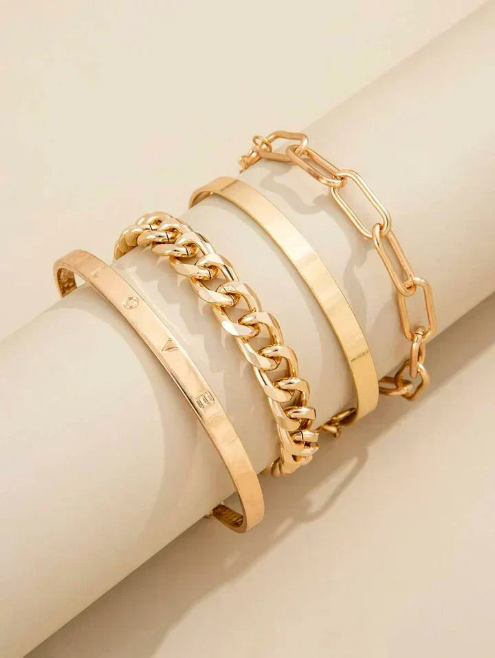 Bracelet Set - Gold-Tone Stack