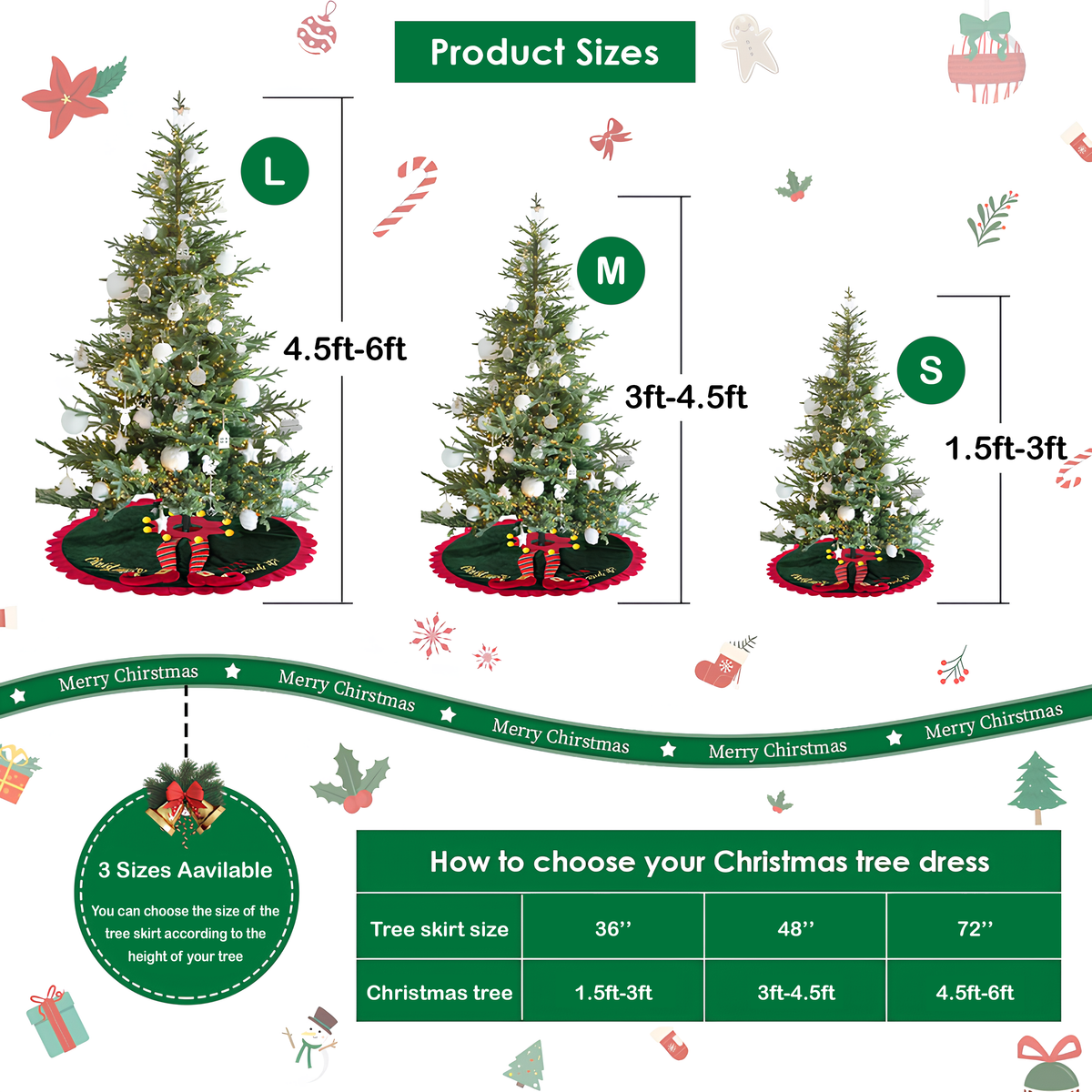 Size guide – Quilted Christmas Tree Skirt - Starry Nutcrackers
