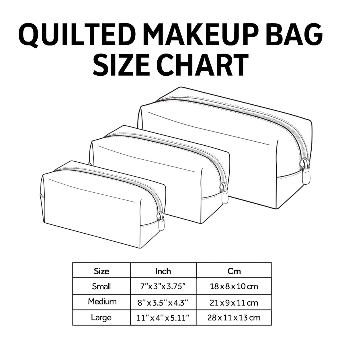 Size guide – Quilted Makeup Bag - Celtic Dragonfly