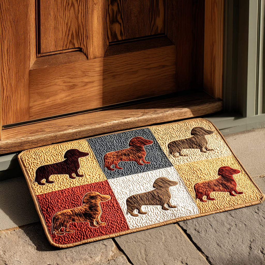 Dachshund Quarters doormat – dachshund patchwork