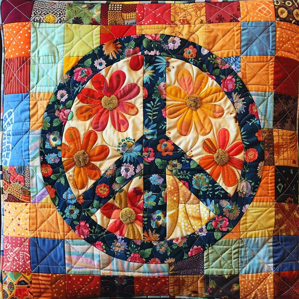 Quilted Throw - Flower Peace Patchwork – view 2